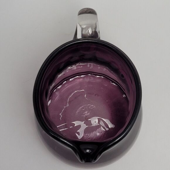 Amethyst Glass Pitcher Purple Lemonade Water JugWith Clear Handle - Picture 6 of 15
